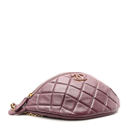 Chanel Shiny Lambskin Enamel Quilted Waist Bag Fanny Pack Burgundy 4 of 10
