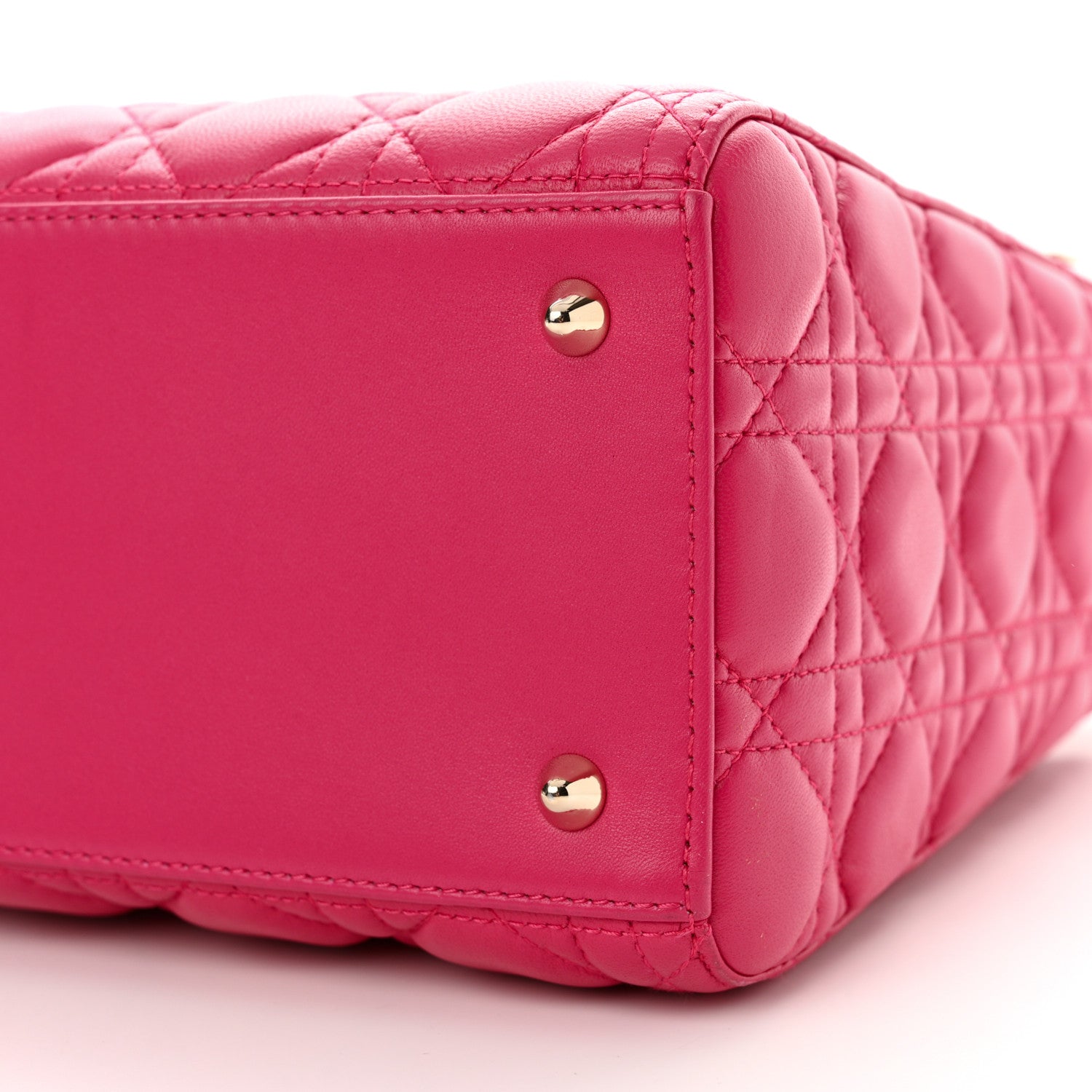 Christian Dior Lambskin Cannage Medium Lady Dior Fuchsia 10 of 15