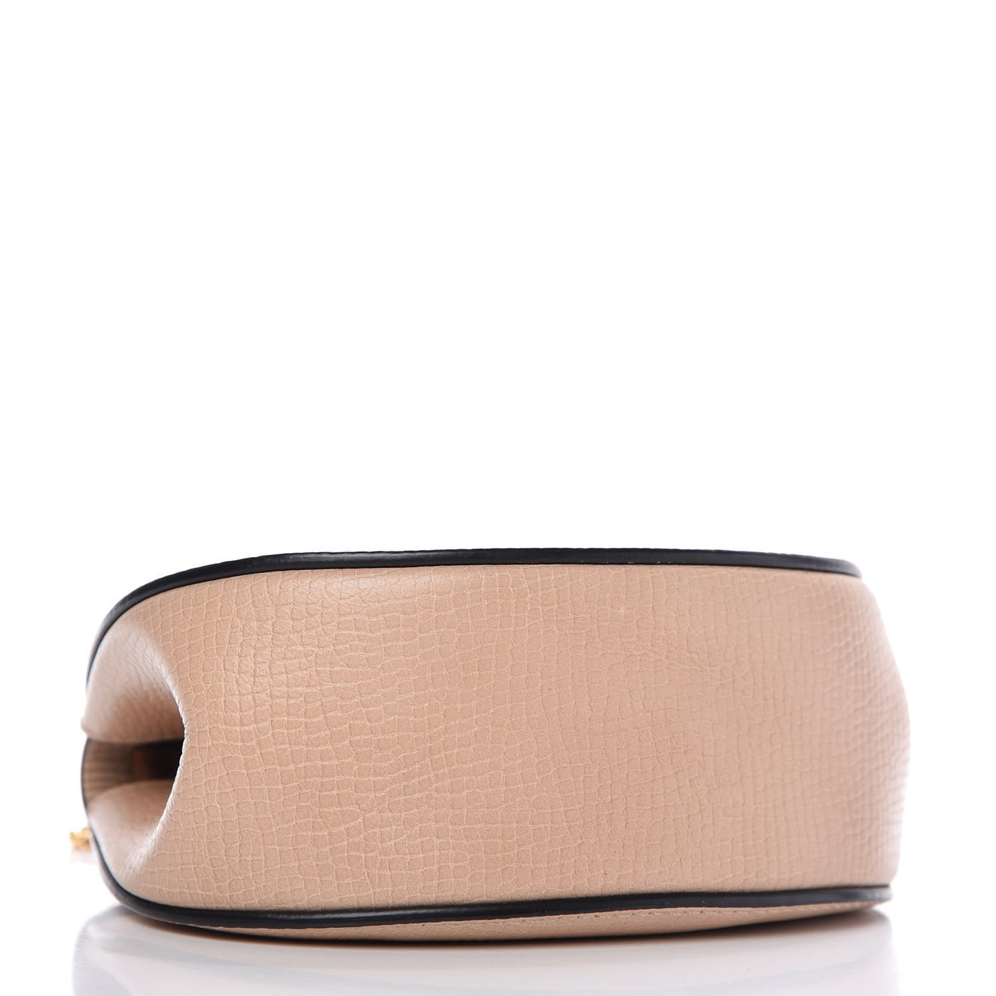 Grained Calfskin Lambskin Nano Bi-Color Drew Shoulder Bag Powder Beige Caramel