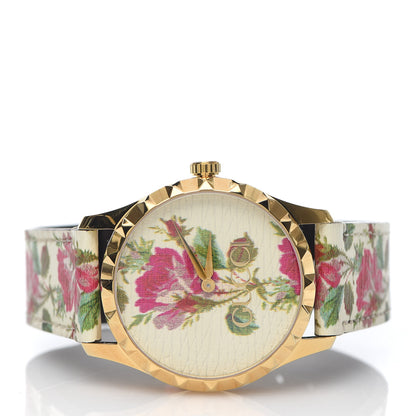 Gucci Stainless Steel Calfskin 38mm G-Timeless Floral Quartz Watch Ivory 3 of 8