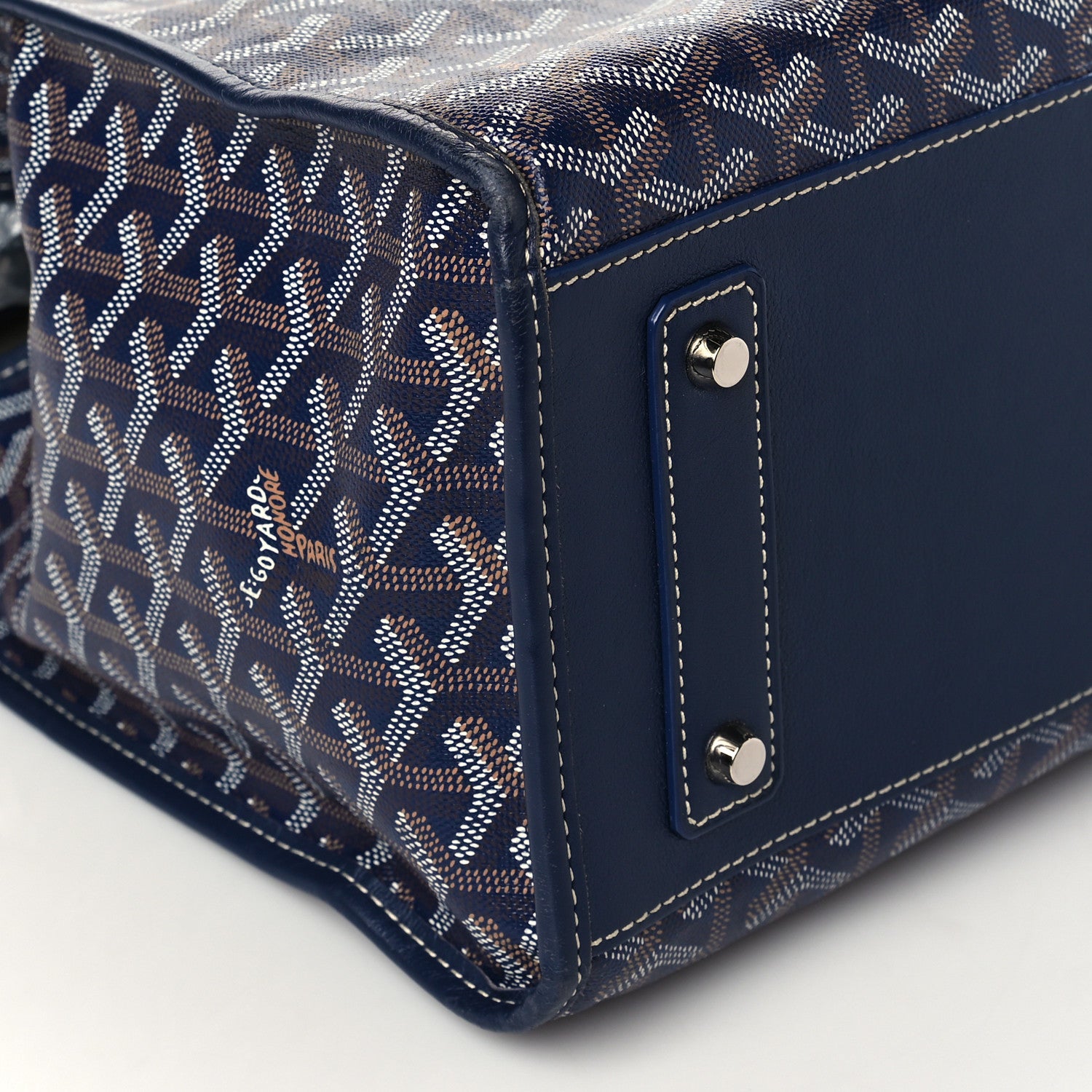 Goyard Goyardine Marquises Tote Navy 16 of 17