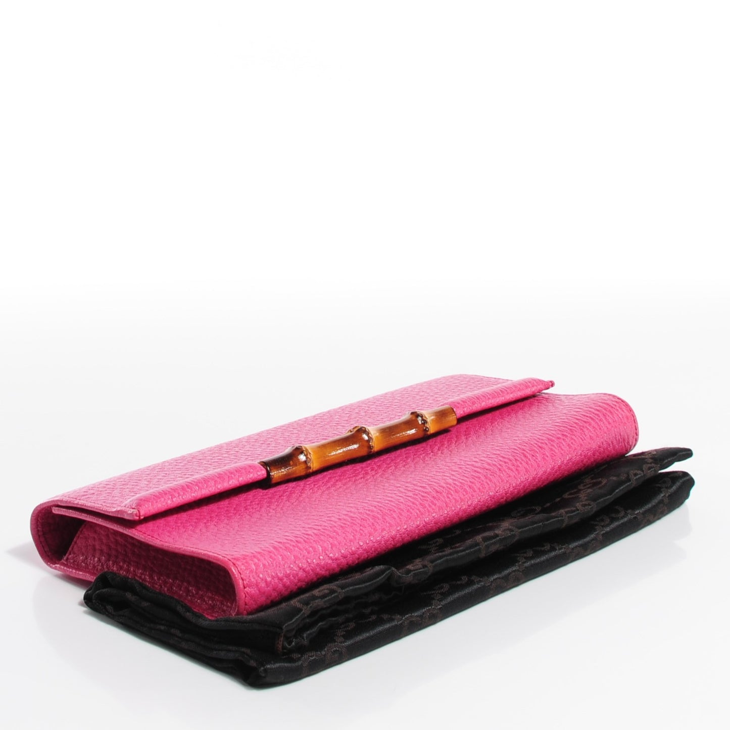 Calfskin Bamboo Bar Clutch Pink