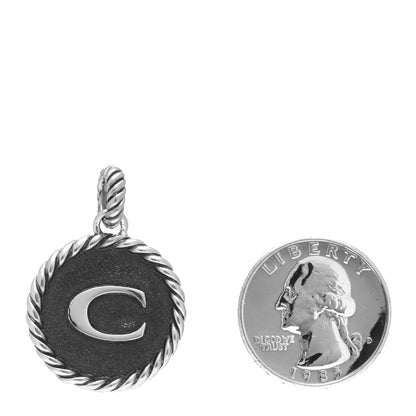 David Yurman Sterling Silver Cable Collectibles Initial C Charm Pendant 2 of 3