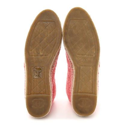 Chanel Tweed Grosgrain CC Espadrilles 38 Pink 5 of 8