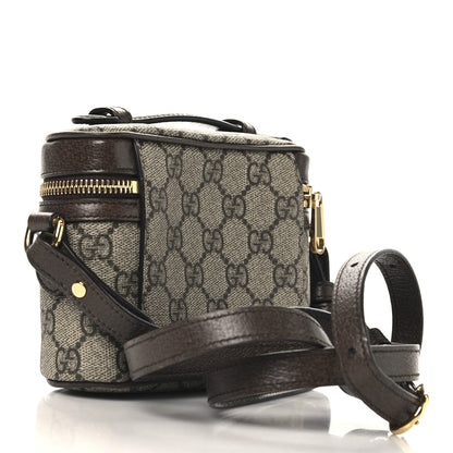 Gucci GG Supreme Monogram Textured Calfskin Web Mini Ophidia Top Handle Bag Beige Ebony New Acero 3 of 10