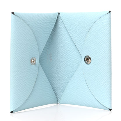 Hermes Epsom Calvi Card Case Bleu Zephyr 5 of 6