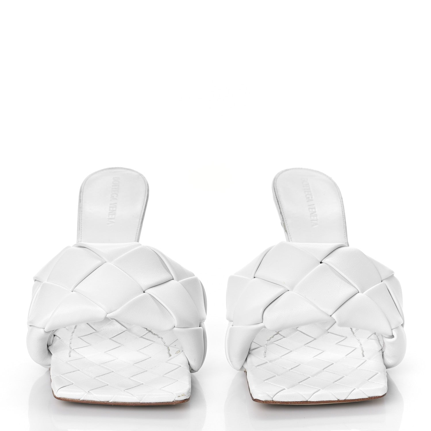 Bottega Veneta Nappa Maxi Intrecciato Lido Mule Sandals 39 Optic White 2 of 9