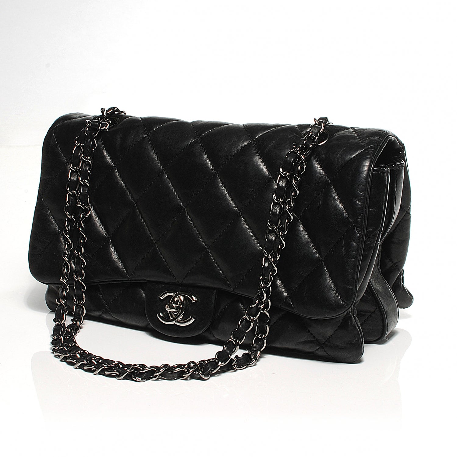Chanel Lambskin Quilted 3 Large Flap Black 5 of 10