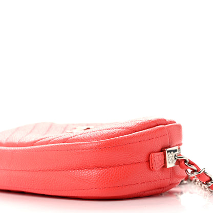 Chanel Caviar Chevron Quilted Camera Case Red 10 of 10