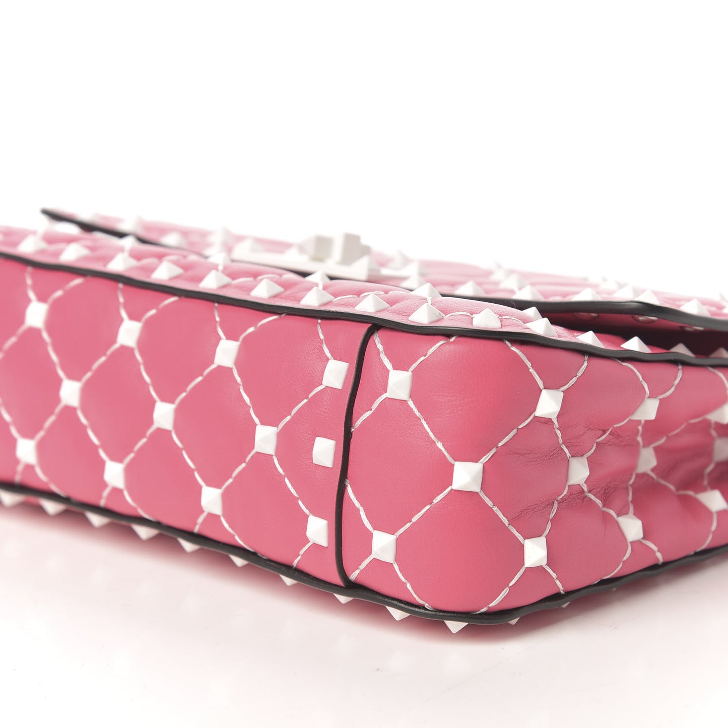 Lambskin Small Free Rockstud Spike Shoulder Bag Shadow Pink
