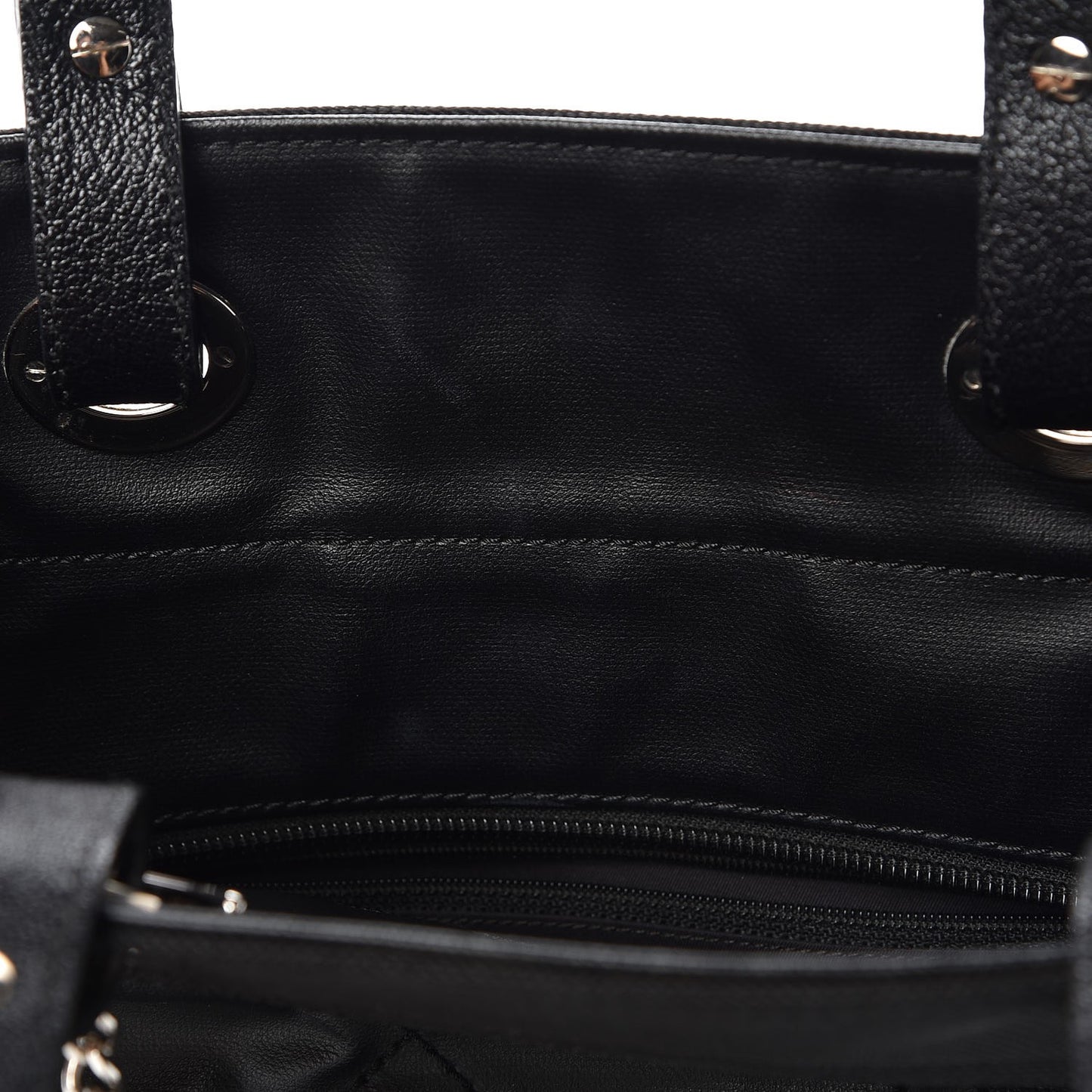 Coated Canvas Quilted Small Paris Biarritz Tote Black