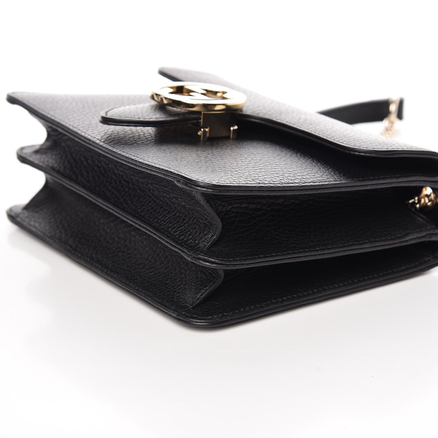 Dollar Calfskin Small Interlocking G Shoulder Bag Black