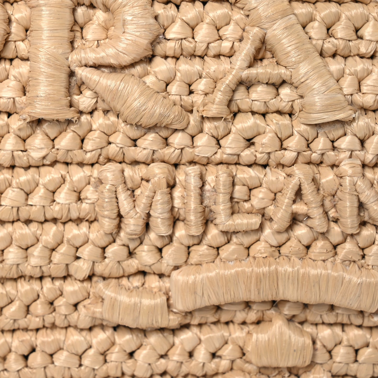 Raffia Effect Crochet Metal Triangle Logo Mini Triangle Shoulder Bag Naturale