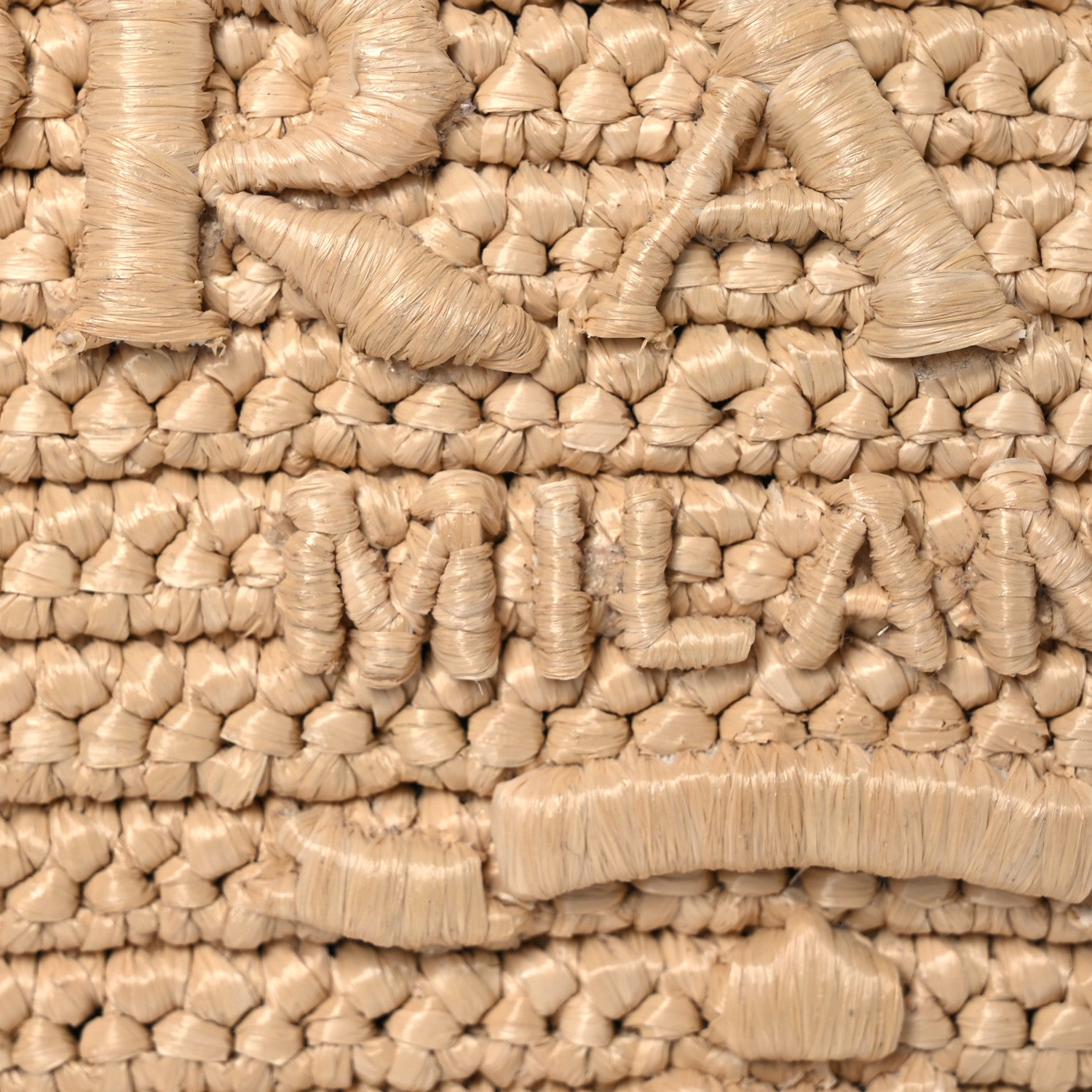 Prada Raffia Effect Crochet Metal Triangle Logo Mini Triangle Shoulder Bag Naturale 9 of 15