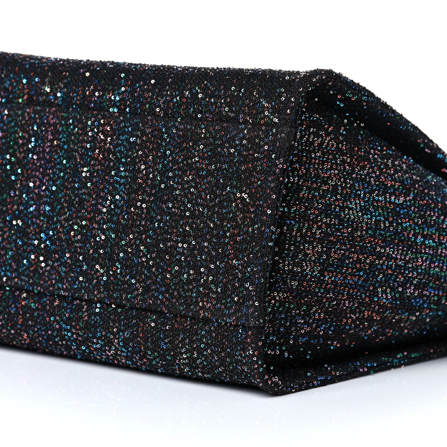 Calfskin Sequin Medium Deauville Tote Black