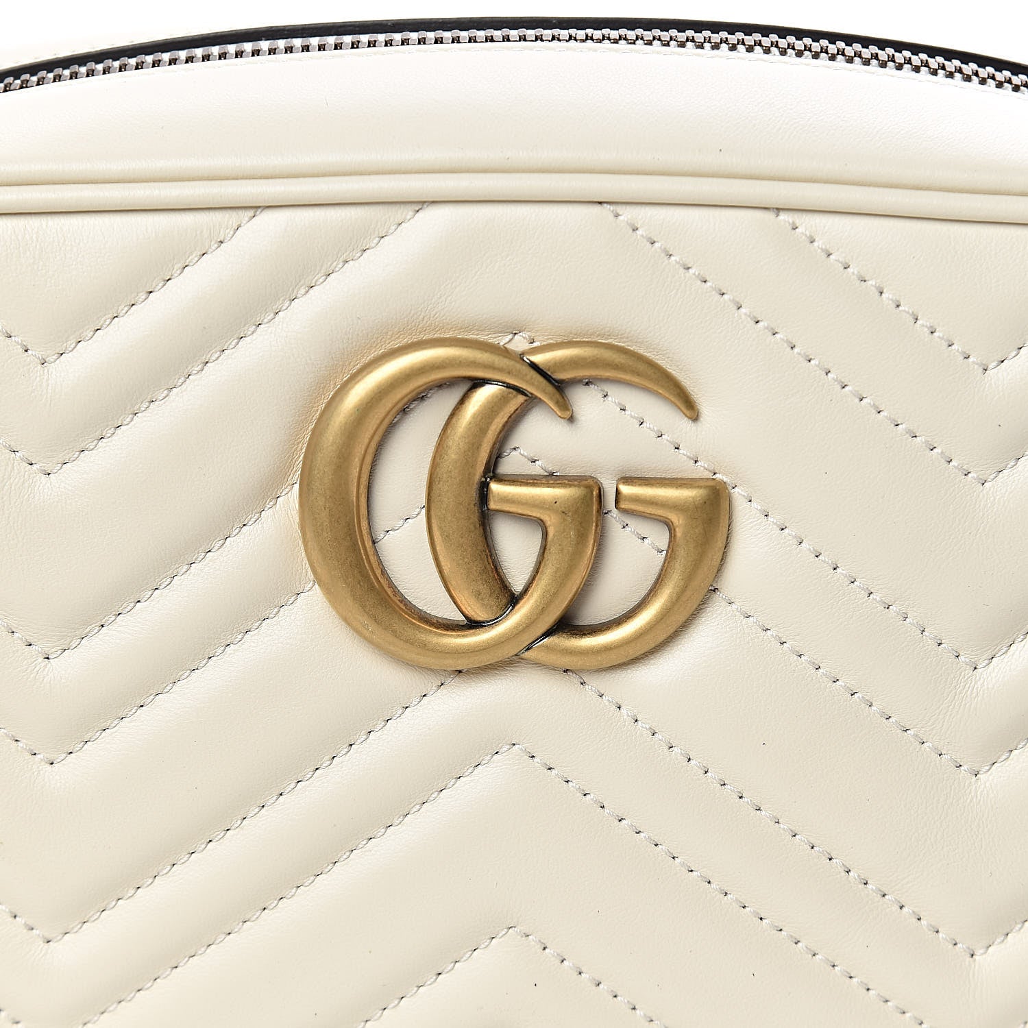Gucci Calfskin Matelasse Small GG Marmont Chain Shoulder Bag White 10 of 10