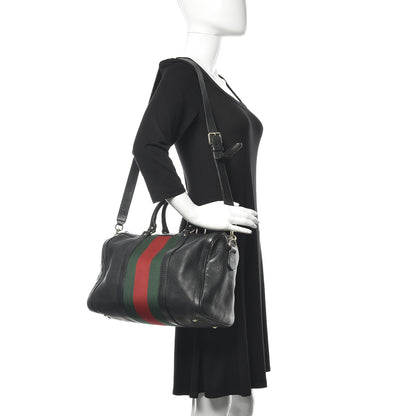Gucci Calfskin Vintage Web Medium Boston Black 2 of 18