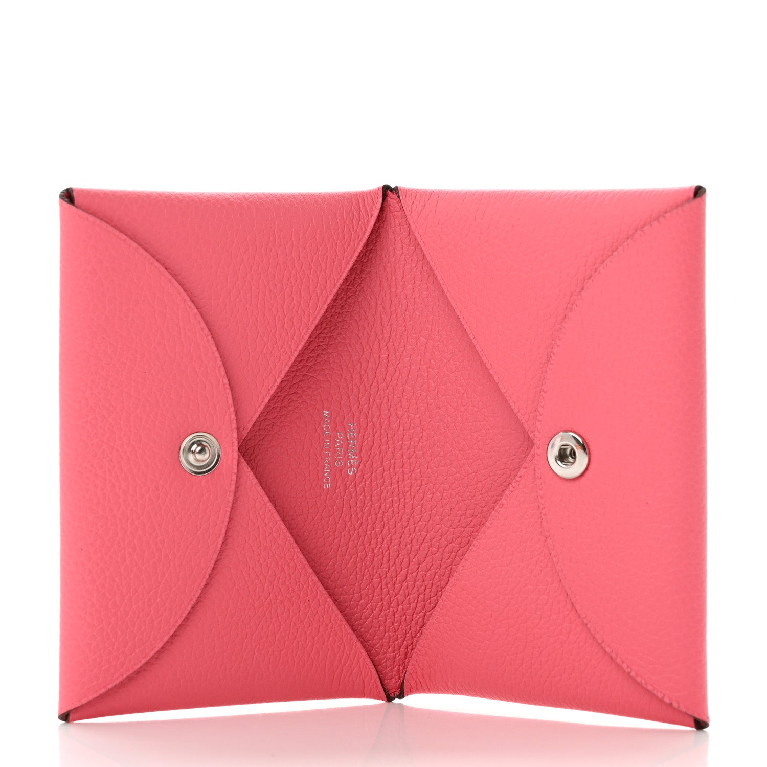 Hermes Evercolor Calvi Card Case Rose Azalee 5 of 7