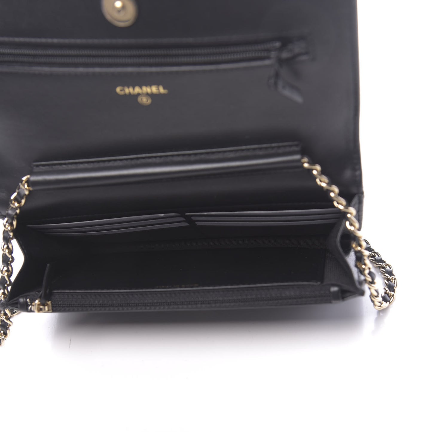 Caviar Quilted CC Filigree Wallet On Chain WOC Black