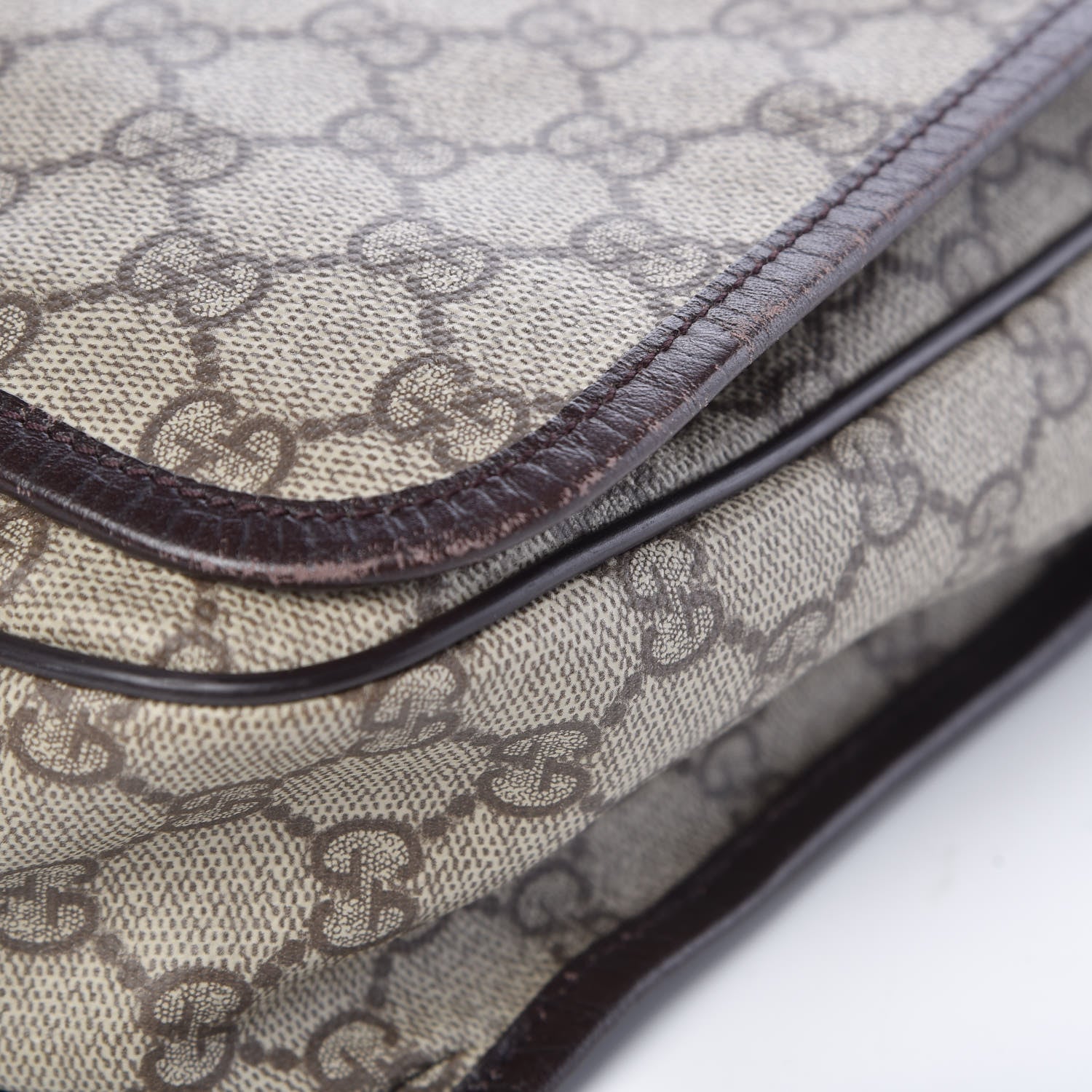 Gucci GG Plus Monogram Web Large Flap Messenger Bag Beige Dark Brown 10 of 14