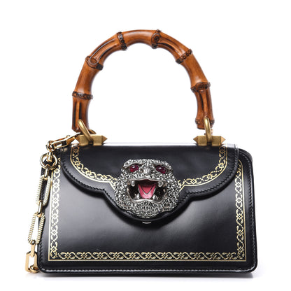 Gucci Calfskin Bamboo Mini Thiara Top Handle Bag Black 1 of 11