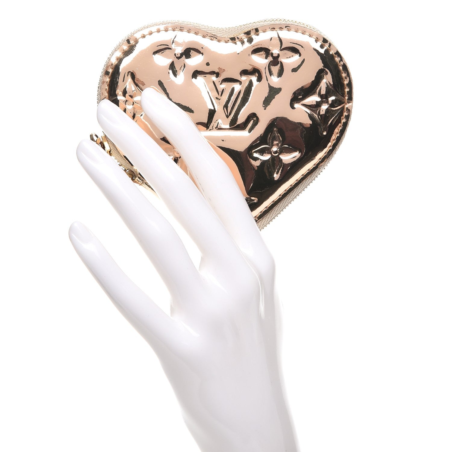 Louis Vuitton Monogram Miroir Heart Coin Purse Gold 2 of 7