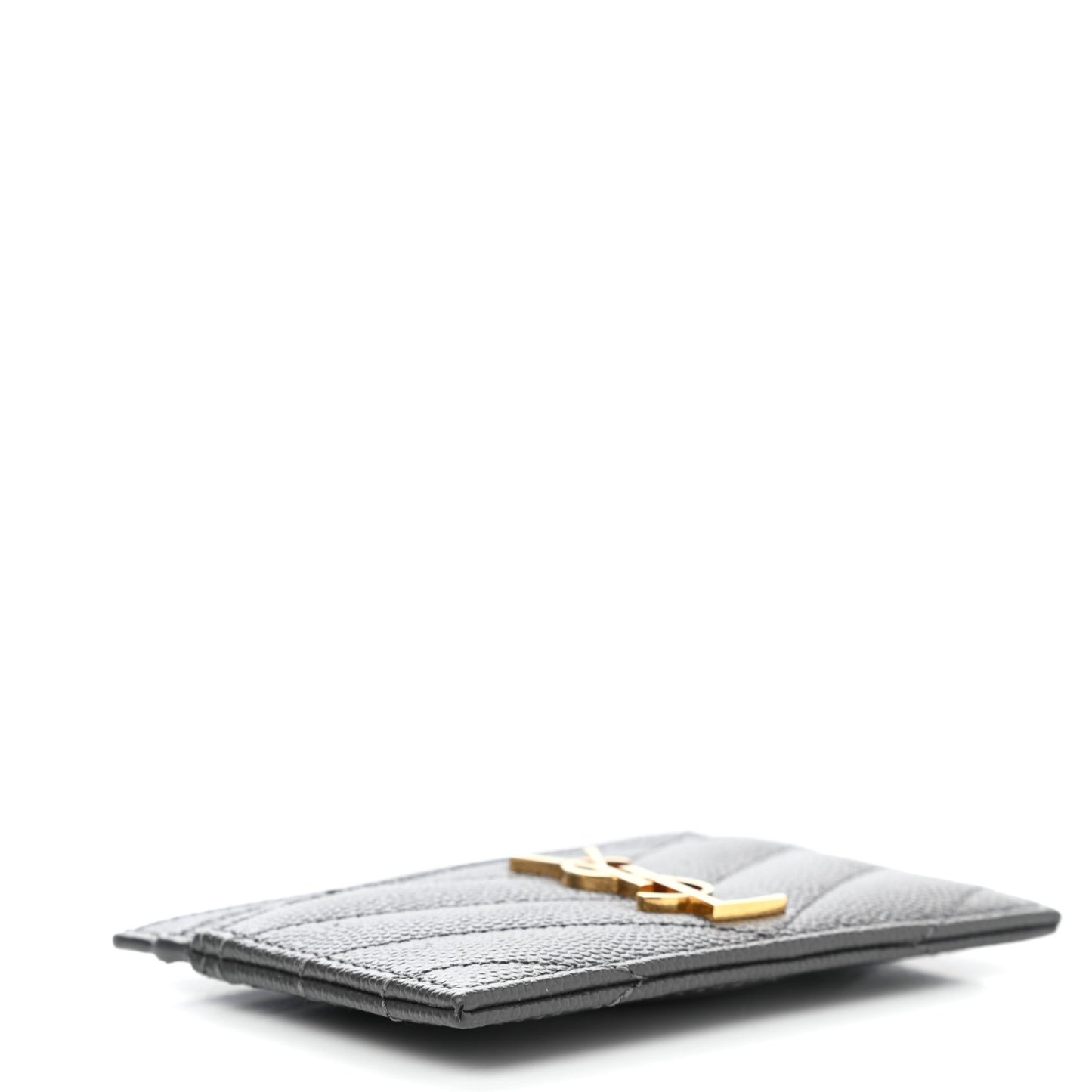 Grain De Poudre Matelasse Chevron Monogram Credit Card Case Storm
