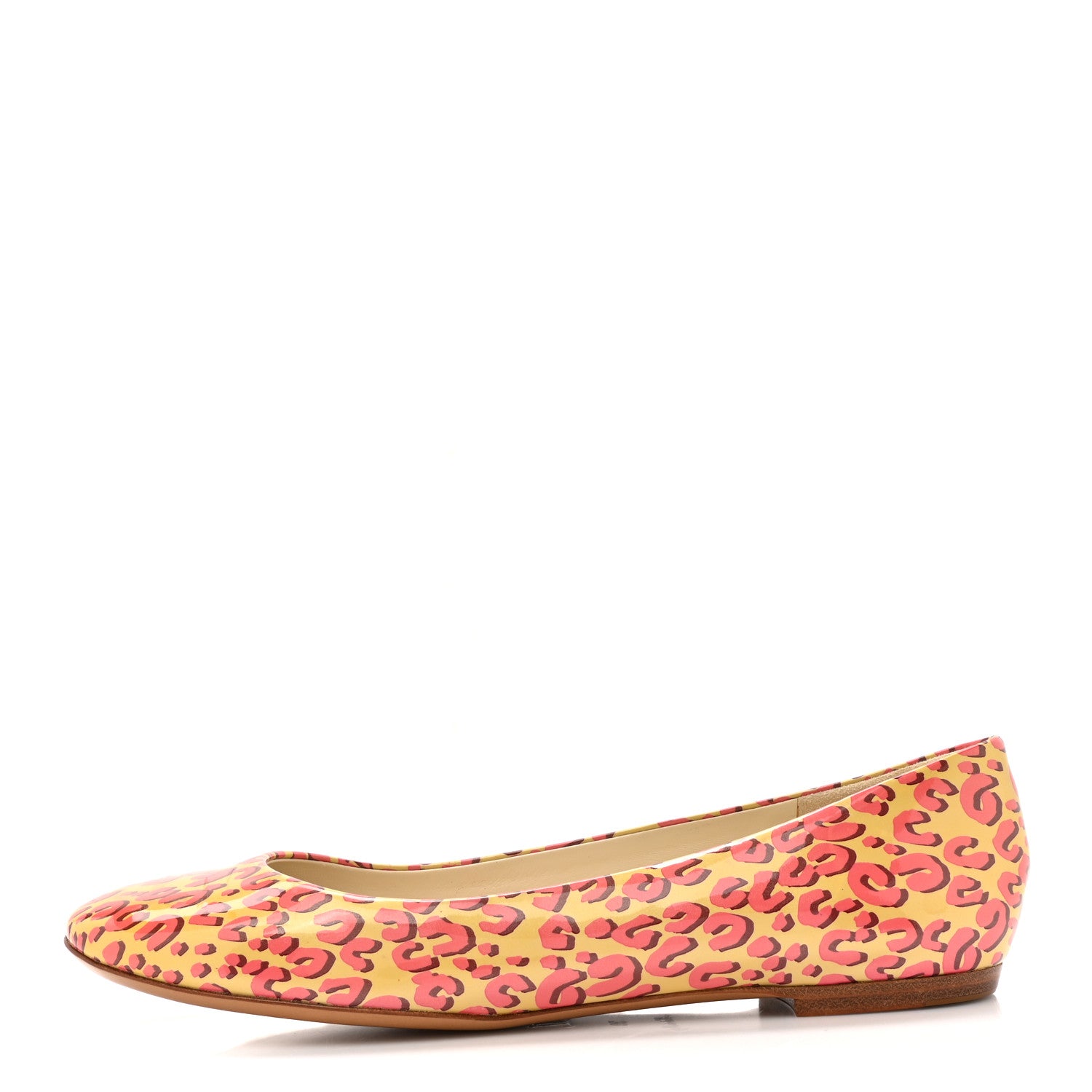 Louis Vuitton Patent Leopard Ballet Flats 39 Blanc Corail 1 of 12