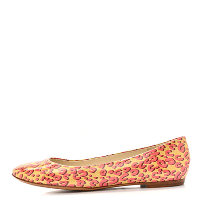 Louis Vuitton Patent Leopard Ballet Flats 39 Blanc Corail 1 of 12