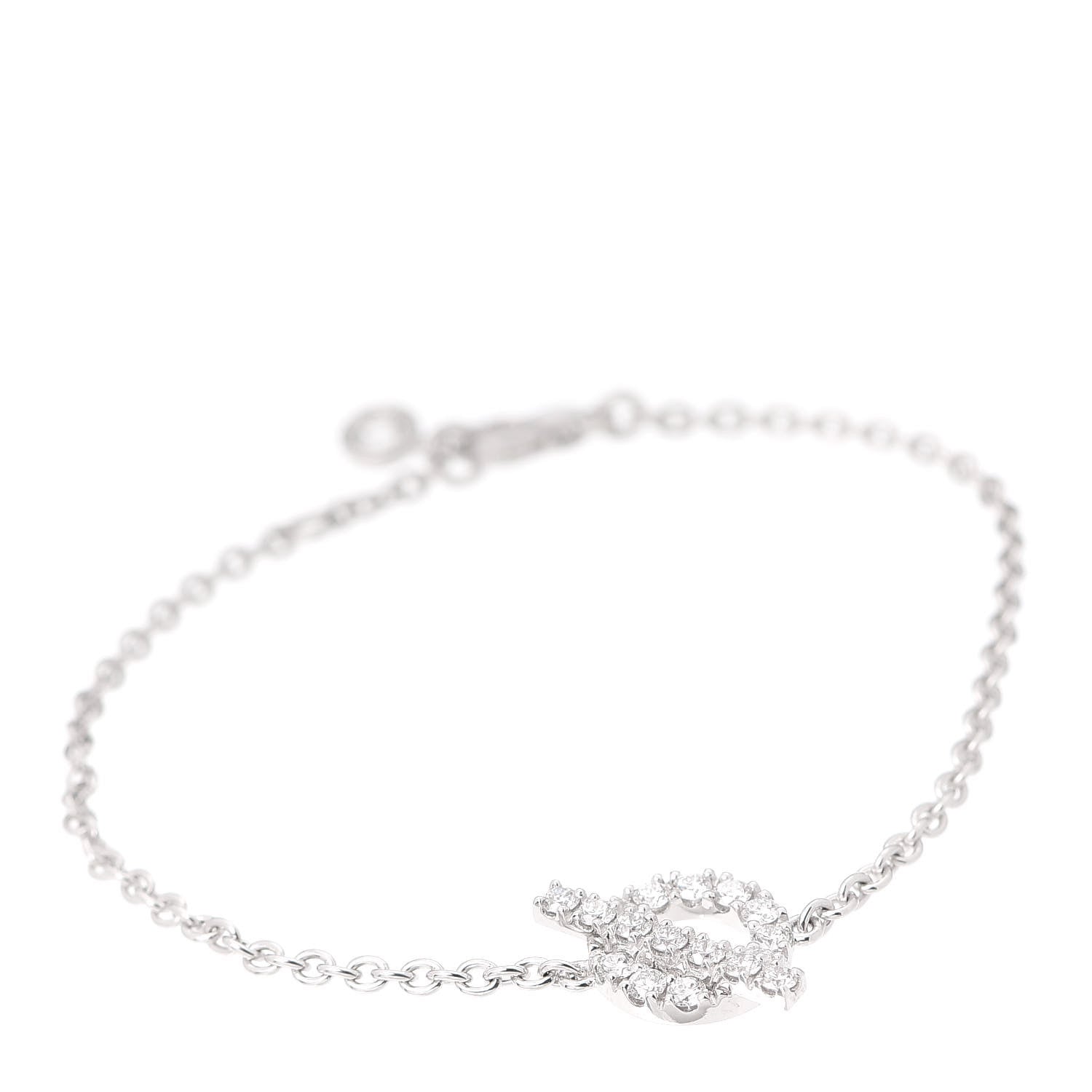 Hermes 18K White Gold Diamond Finesse Bracelet SH 1 of 6