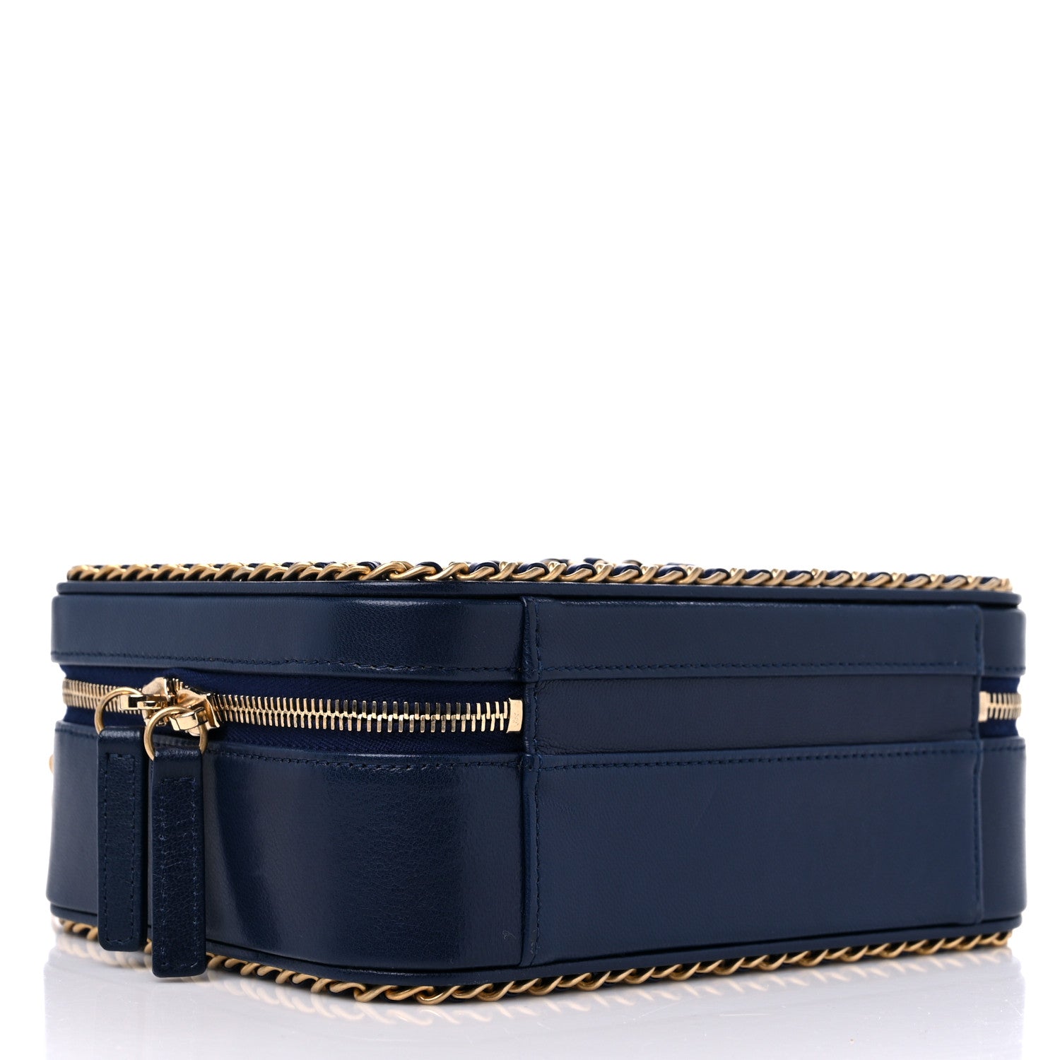 Chanel Goatskin Quilted Medium CC Filigree Vanity Case Navy 4 of 9
