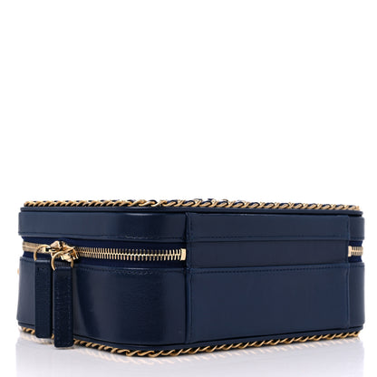 Chanel Goatskin Quilted Medium CC Filigree Vanity Case Navy 4 of 9