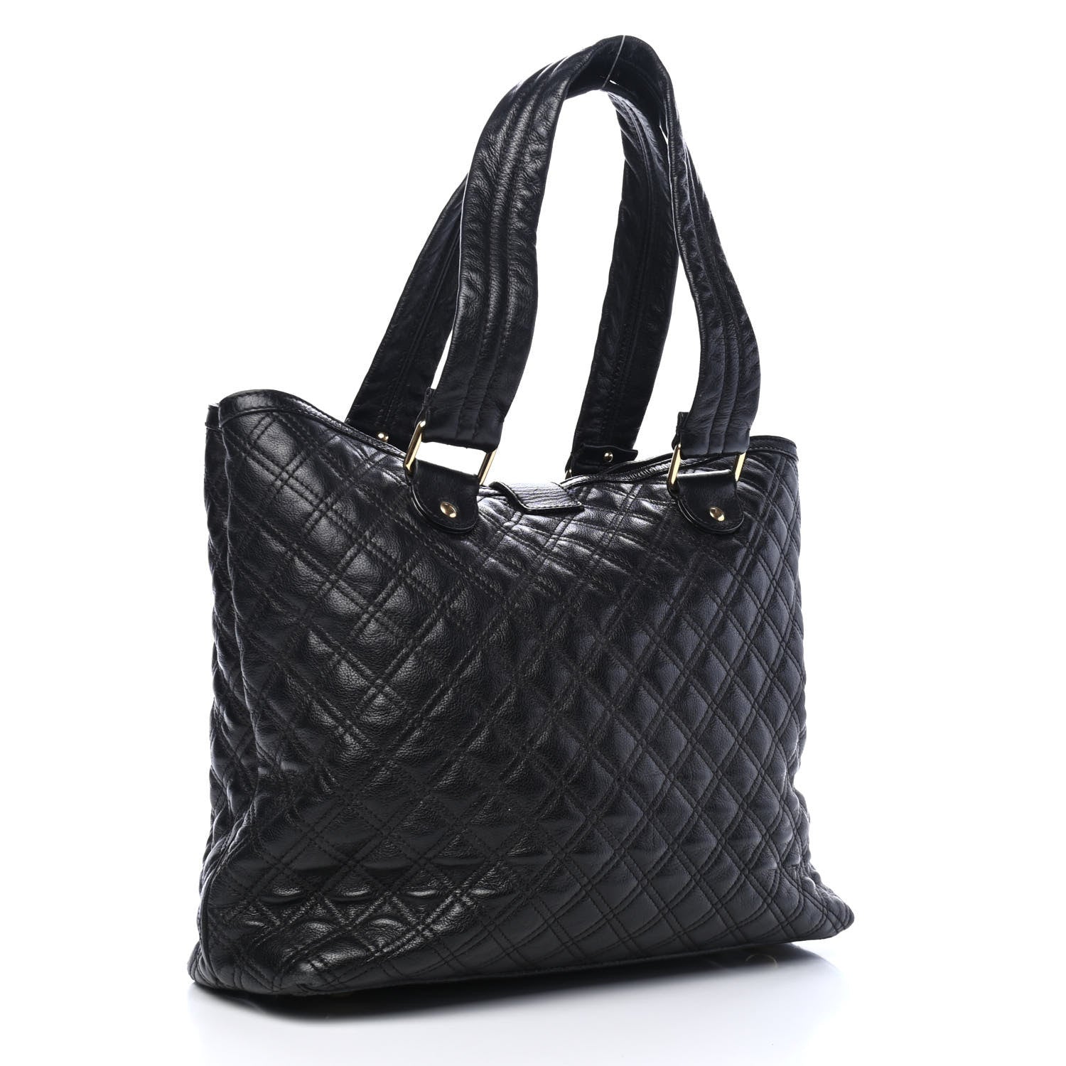 Marc Jacobs Calfskin Quilted Ursula Tote Bag Black 2 of 5
