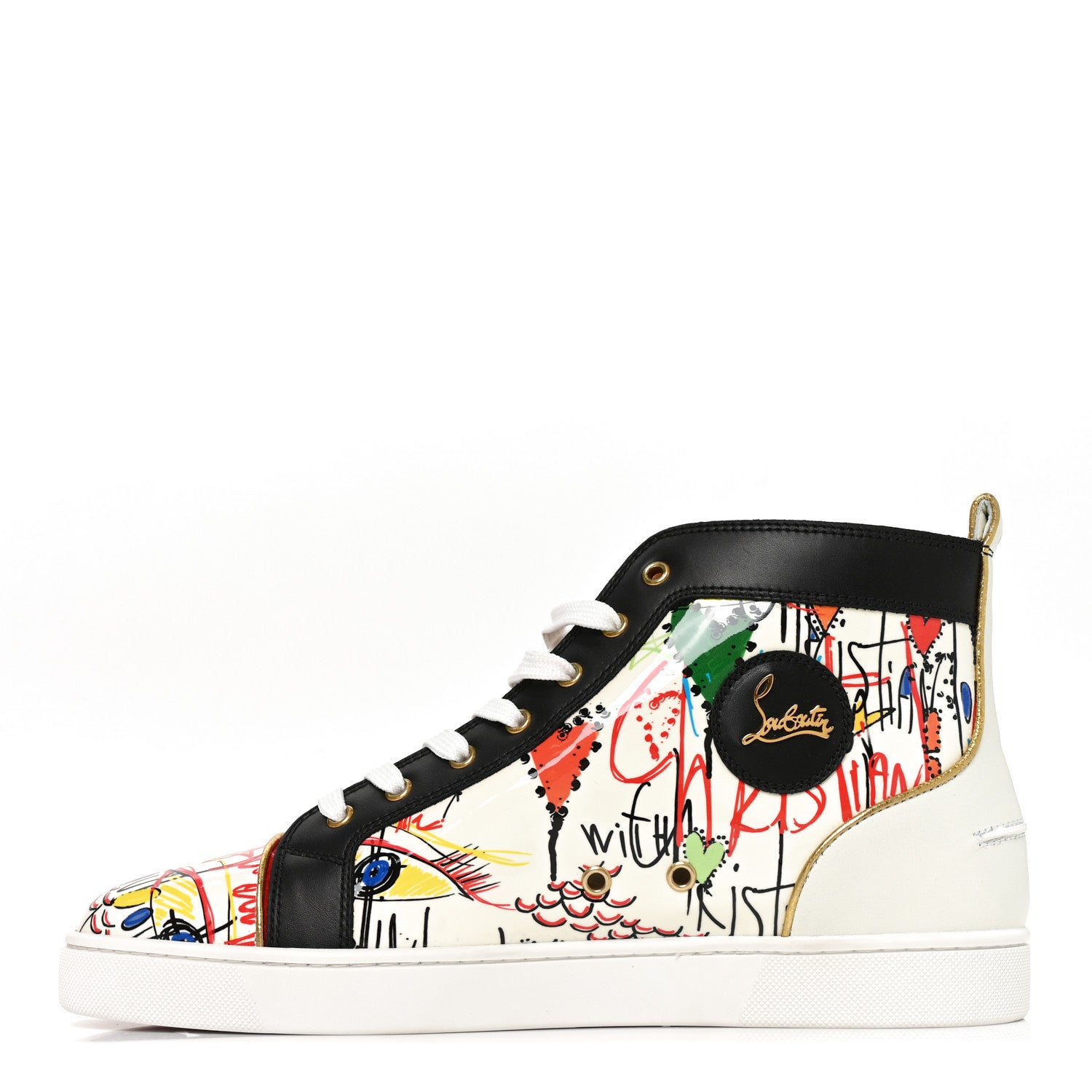 Christian Louboutin Patent Flash Paillettes Mens Rantus Orlato Sneakers 45.5 Version White 1 of 9