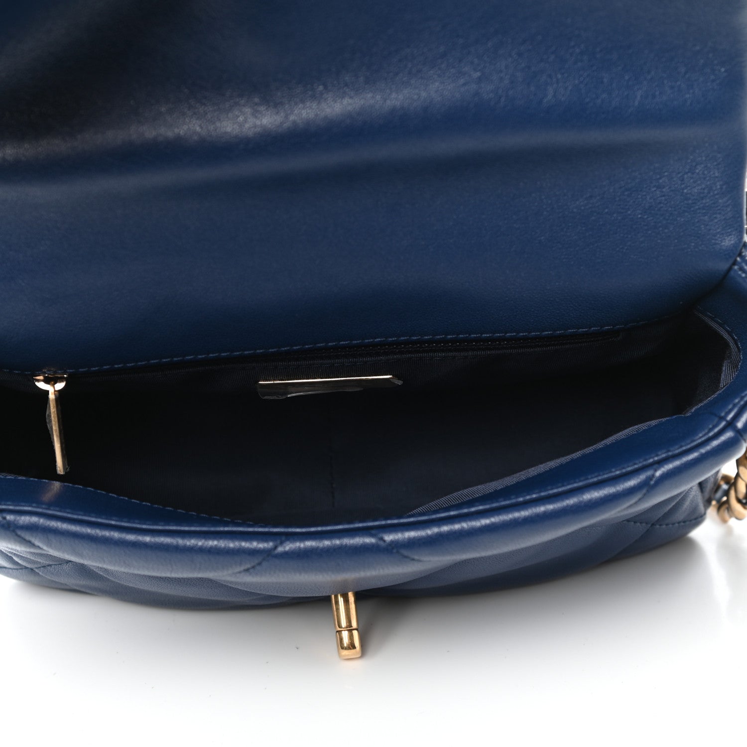 Chanel Goatskin Quilted Medium Chanel 19 Flap Dark Blue 5 of 11
