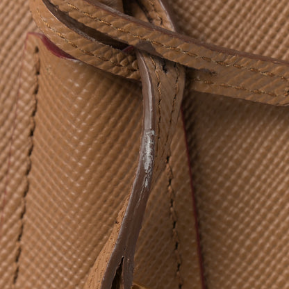 Prada Saffiano Cuir Small Double Bag Caramel Fuoco 12 of 16