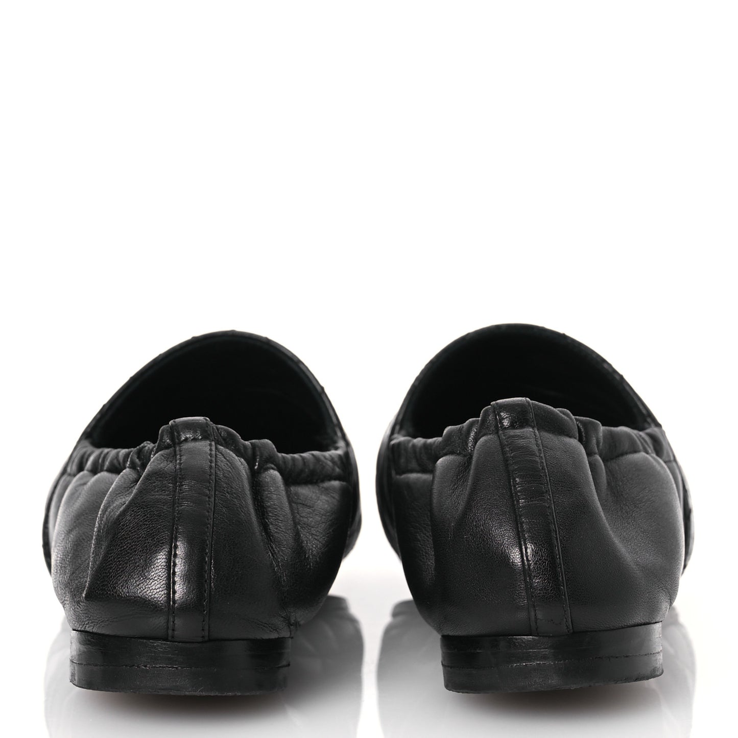 Lambskin Quilted Elastic CC Loafers 37.5 Black