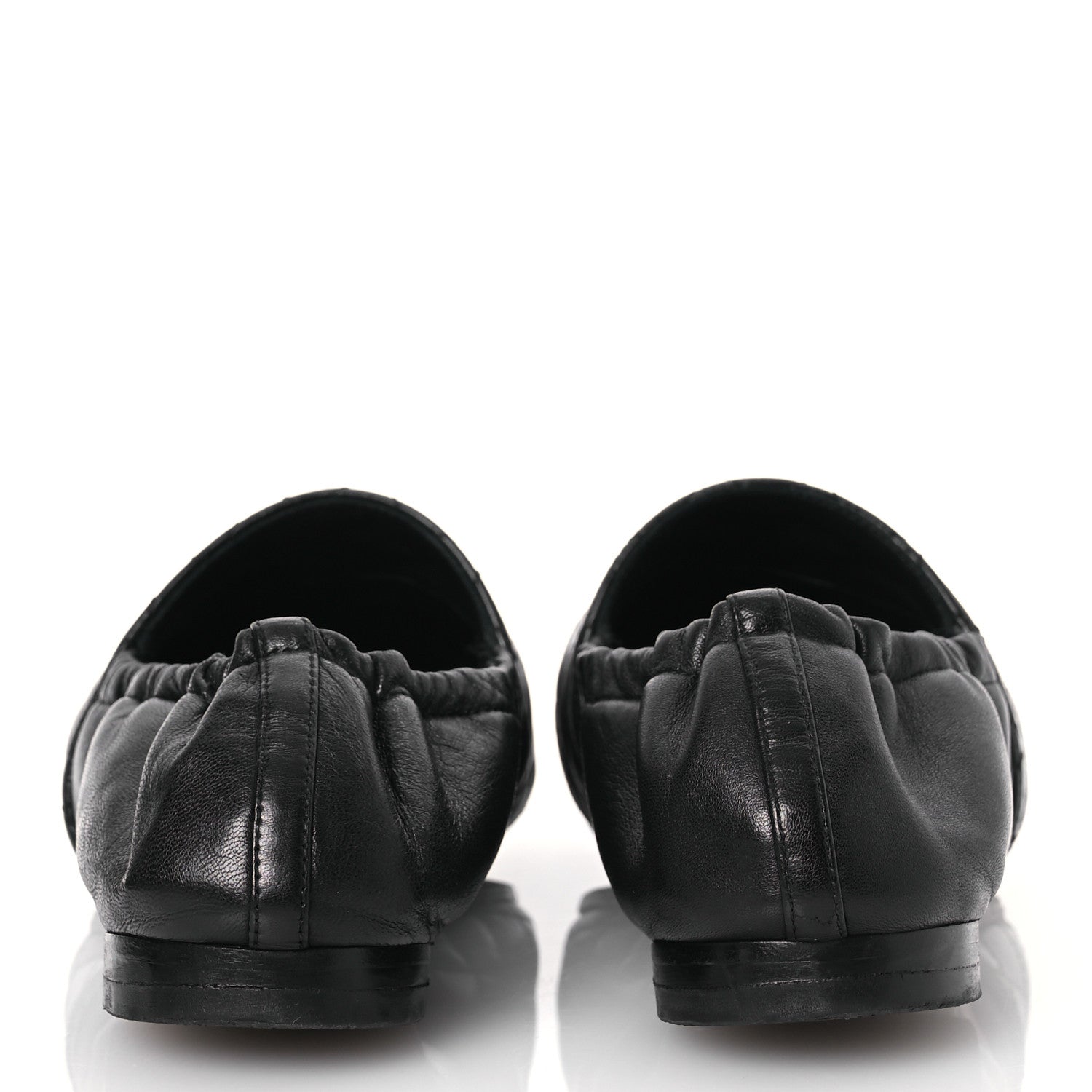 Chanel Lambskin Quilted Elastic CC Loafers 37.5 Black 5 of 13