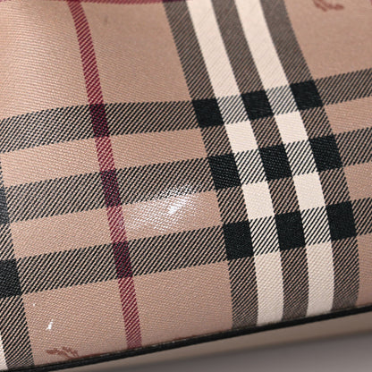 Burberry Grainy Calfskin Haymarket Check Medium Reversible Tote Camel 21 of 21