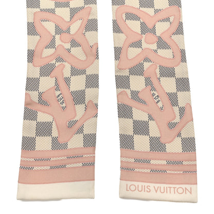 Louis Vuitton Silk Damier Azur Tahitienne Bandeau Rose Ballerine 3 of 3