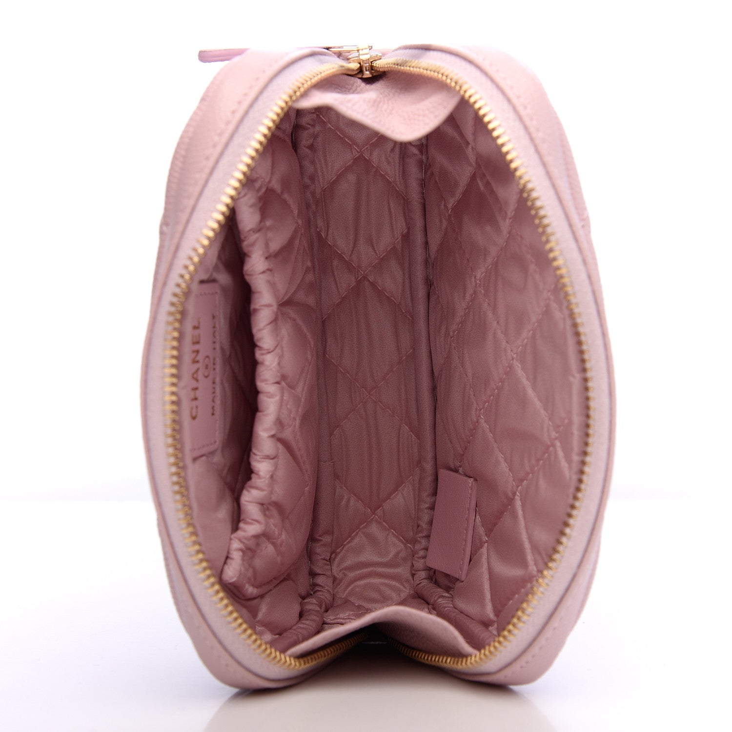 Chanel Caviar Quilted Small Curvy Pouch Cosmetic Case Light Pink 5 of 8