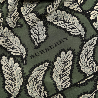 Burberry Silk Leaf Print Scarf Dusty Green 3 of 4