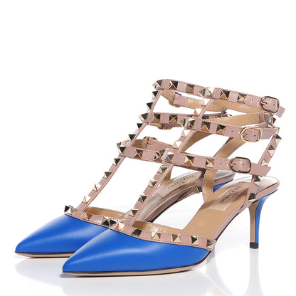 Valentino Garavani Nappa Rockstud Ankle Strap 65mm Pumps 35.5 Light Sapphire Poudre 3 of 6