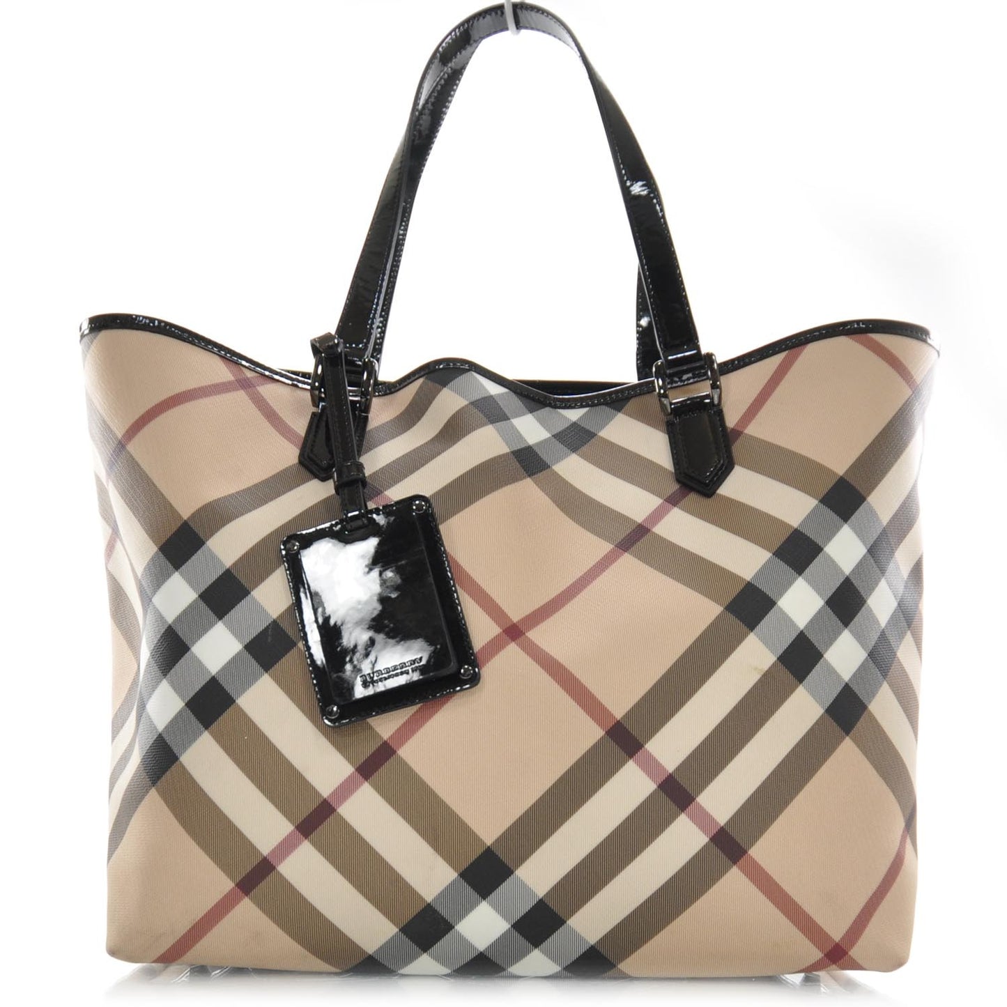 Patent Trim Nova Check Nickie Tote