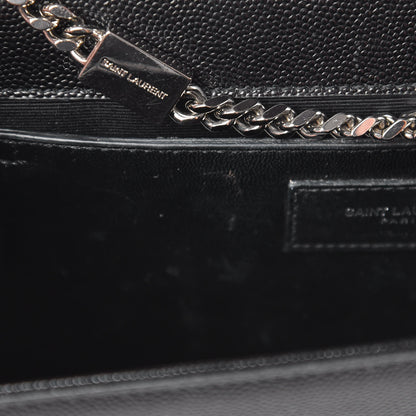Saint Laurent Grain De Poudre Medium Classic Monogram Kate Satchel Black 8 of 10