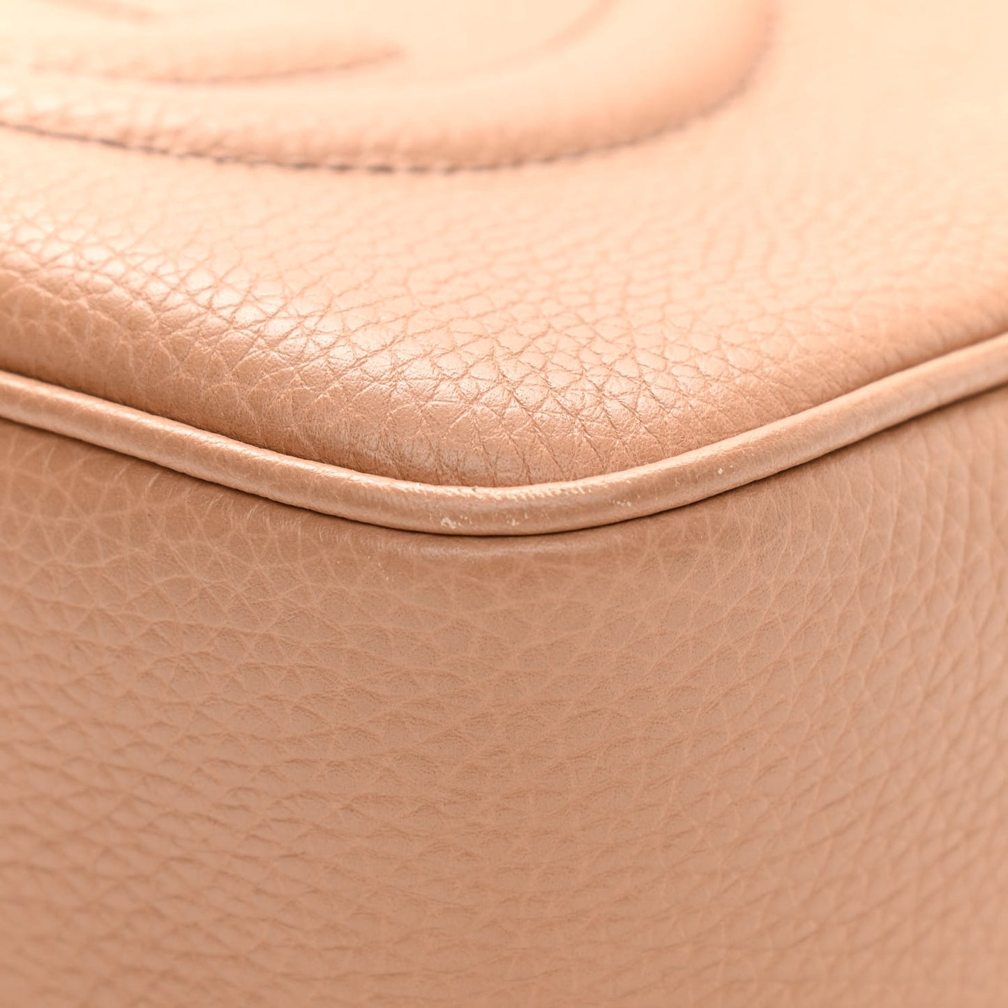 Pebbled Calfskin Small Soho Disco Bag Rose Beige