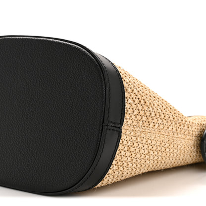 Louis Vuitton Raffia Petit Bucket Black 9 of 11