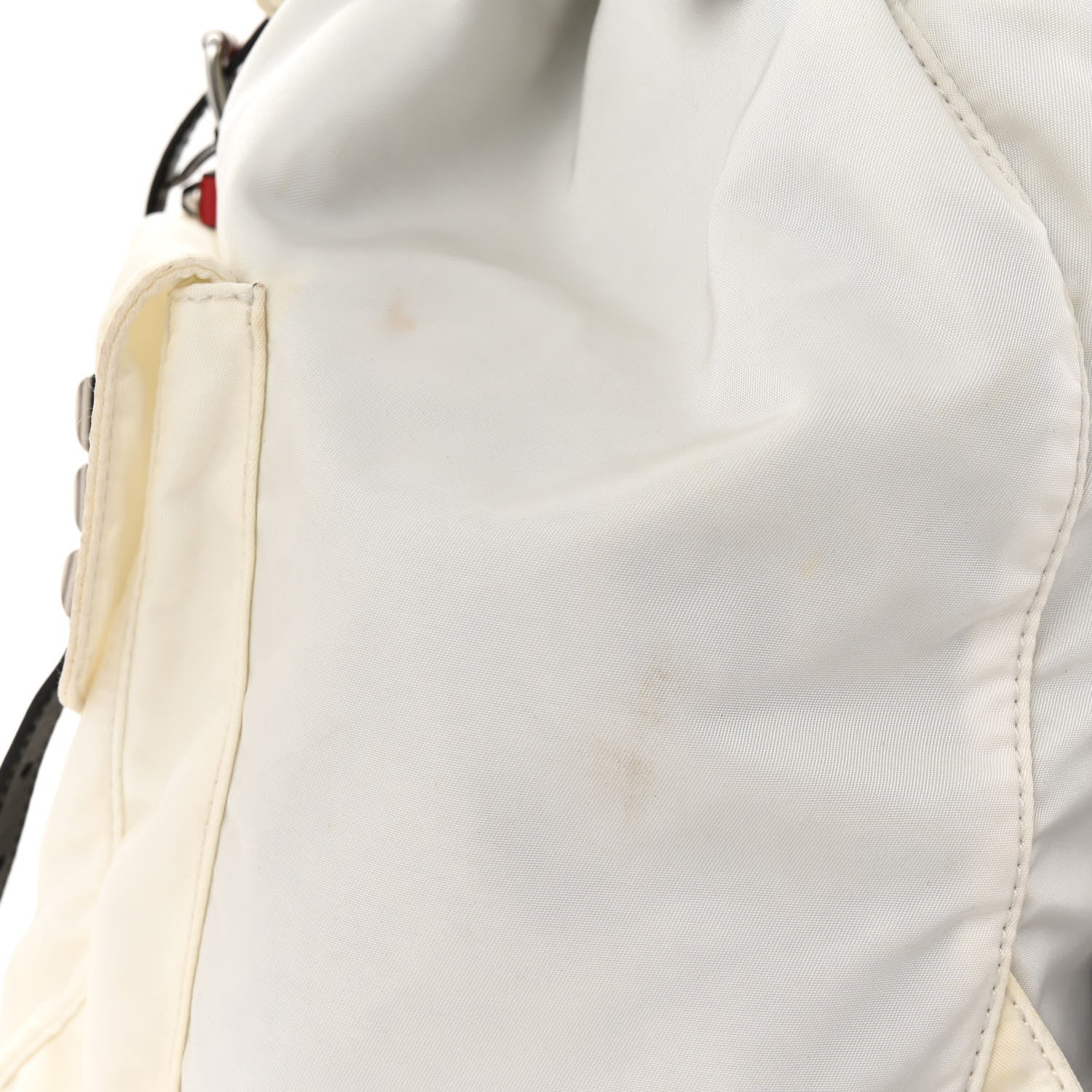 Prada Nylon New Vela Studded Backpack White Fuoco 12 of 13