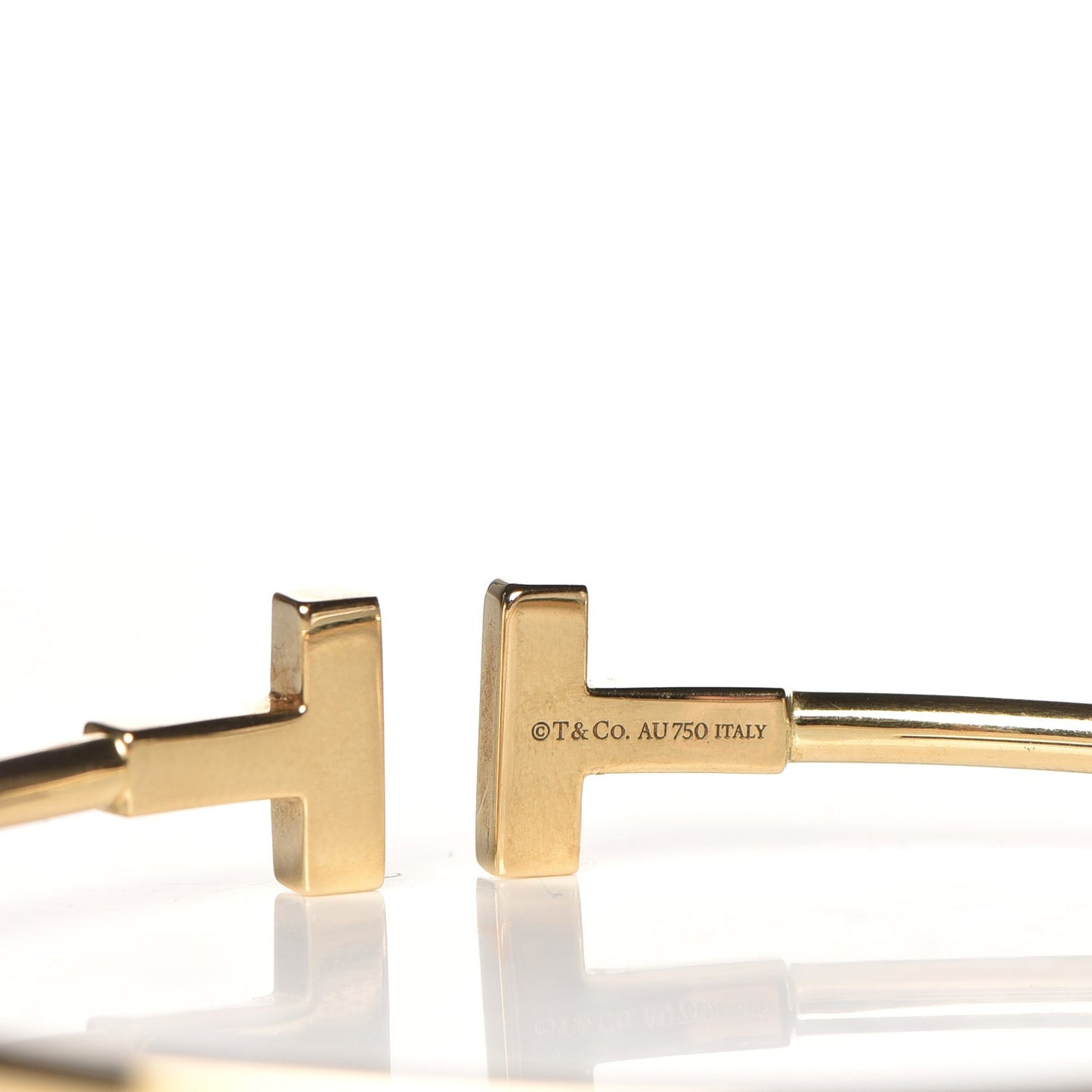 18K Yellow Gold Diamond T Wire Bracelet