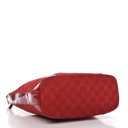 Gucci Canvas Patent Monogram Shoulder Bag Red 4 of 11